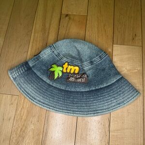 Hyde Park You Aren't Invited Denim Bucket Hat - Blue with Patchwork‎ New OS